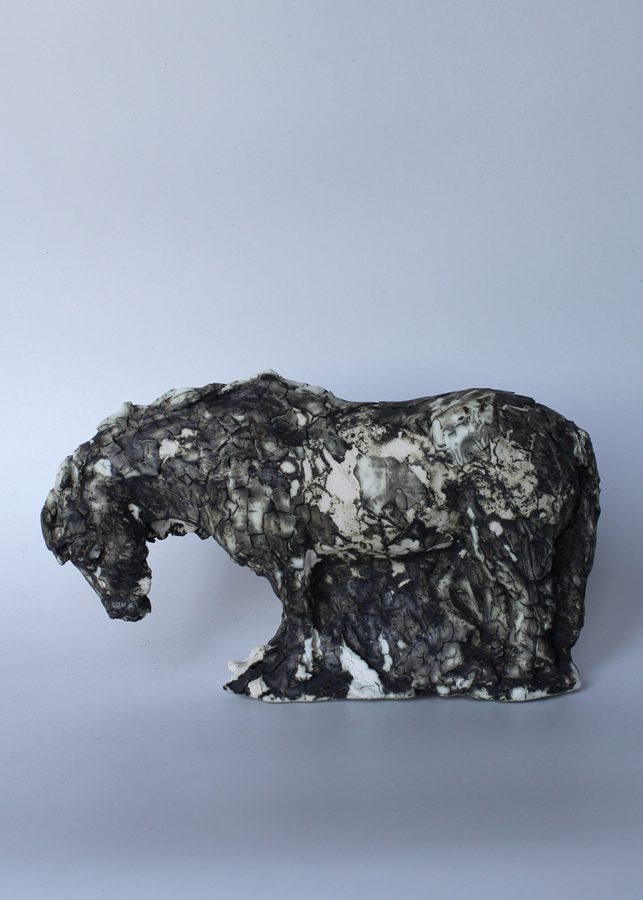 GWENDA-JONES-SCULPTURE-EQUINE-CERAMIC-STONEWARE-PONY-WEATHERED-SOCIETY-OF-EQUESTRIAN-ARTISTS-2026-HORSE-IN-ART-EXHIBITION
