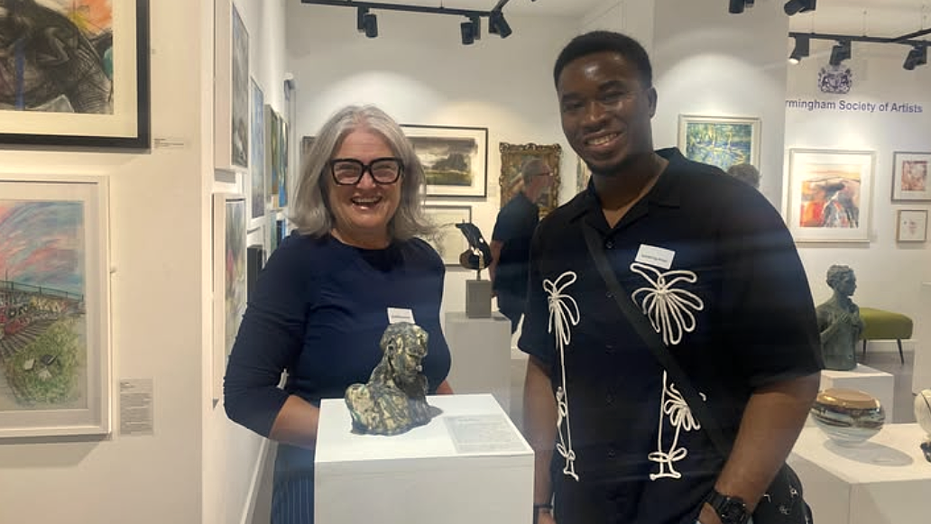 Gwenda-Jones-Exhibiting-at-RBSA-Summer-Open-with-Chichetam-Okoronta-fellow-exhibitor