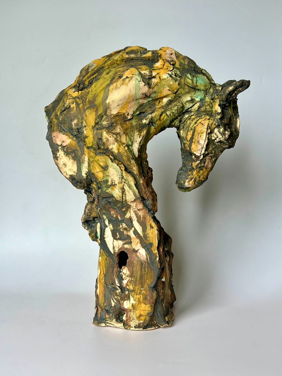 Gwenda-Jones.-Poised.-Ceramic-Stoneware-Sculpture.-Year-of-the-Fire-Horse