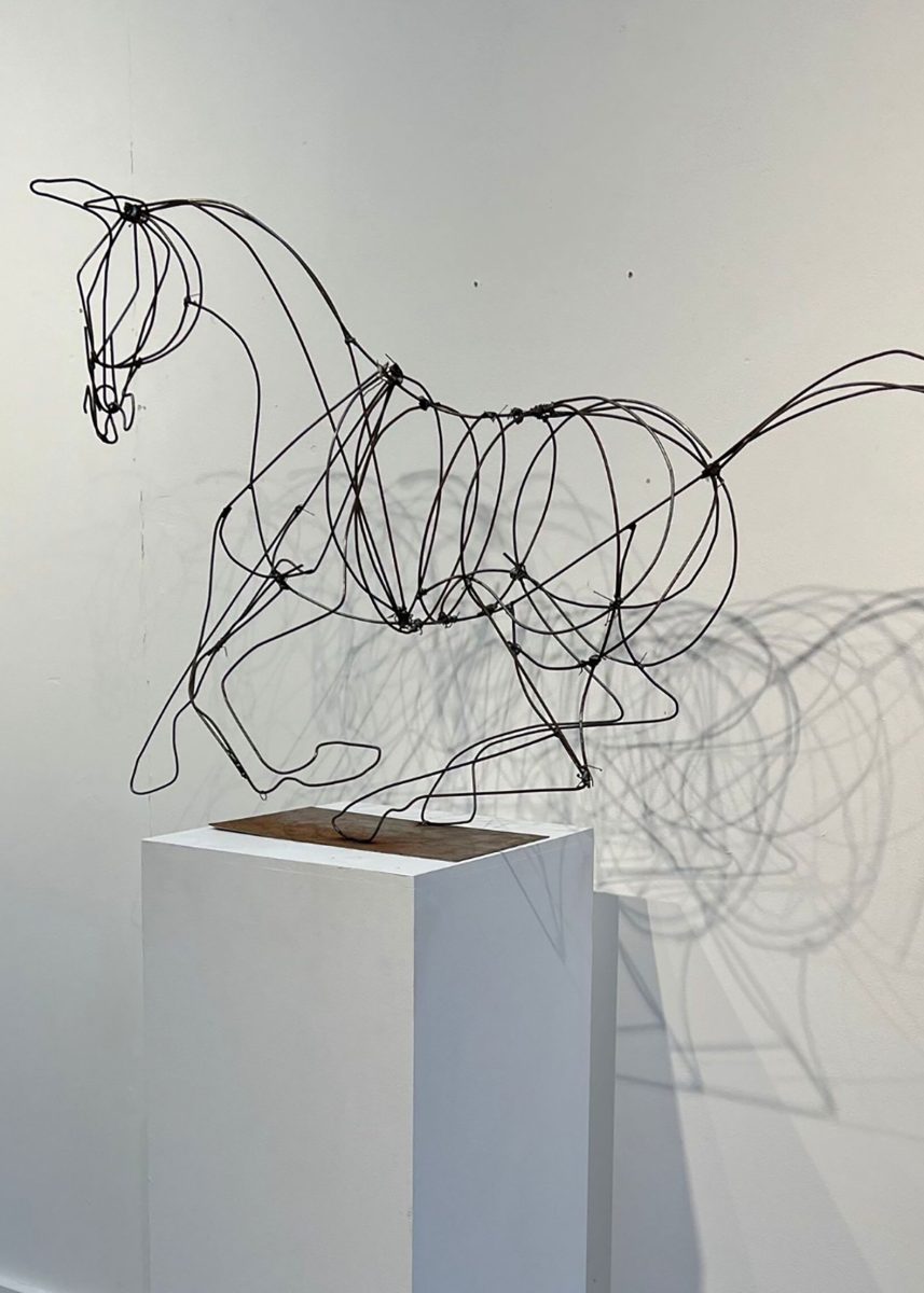 Gwenda-Jones.-Rocking-Horse.-Metal wire sculpture 